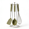 Doylebi 11-Piece Silicone Kitchen Utensil Set - Nonstick Cooking Tools and Spatula Gadgets (Khaki